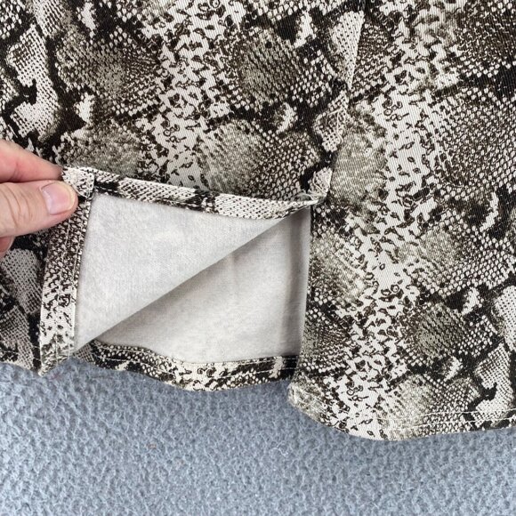 Chicos Skirt Womens 2 US 12 Brown Snake Print Denim Knee Length Stretch Straight - Picture 6 of 11